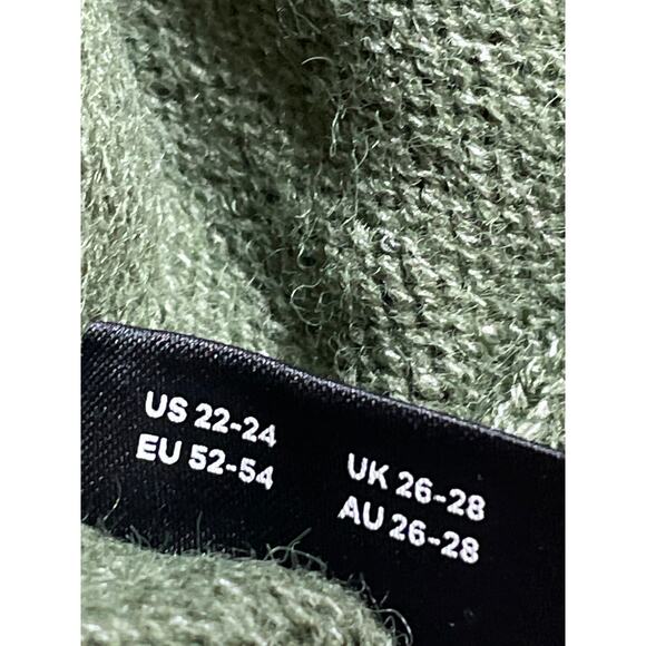 Bloomchic Women Green Floral Daisy Long Sleeve Knit Crew Neck Sweater Top 22/24 - Picture 6 of 6